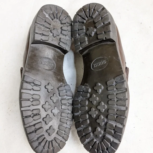 Gucci Horsebit Loafers Brown Leather Men 8 D Rubber - Picture 13 of 16